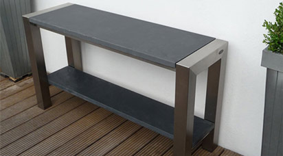 Zilver neus replica Sidetable bladen van graniet, hardsteen, basalt, marmer, hout, dekton en  glas