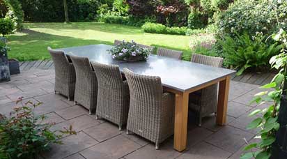 Tuintafels - Graniet, hardsteen, RVS, Dekton, teak glas