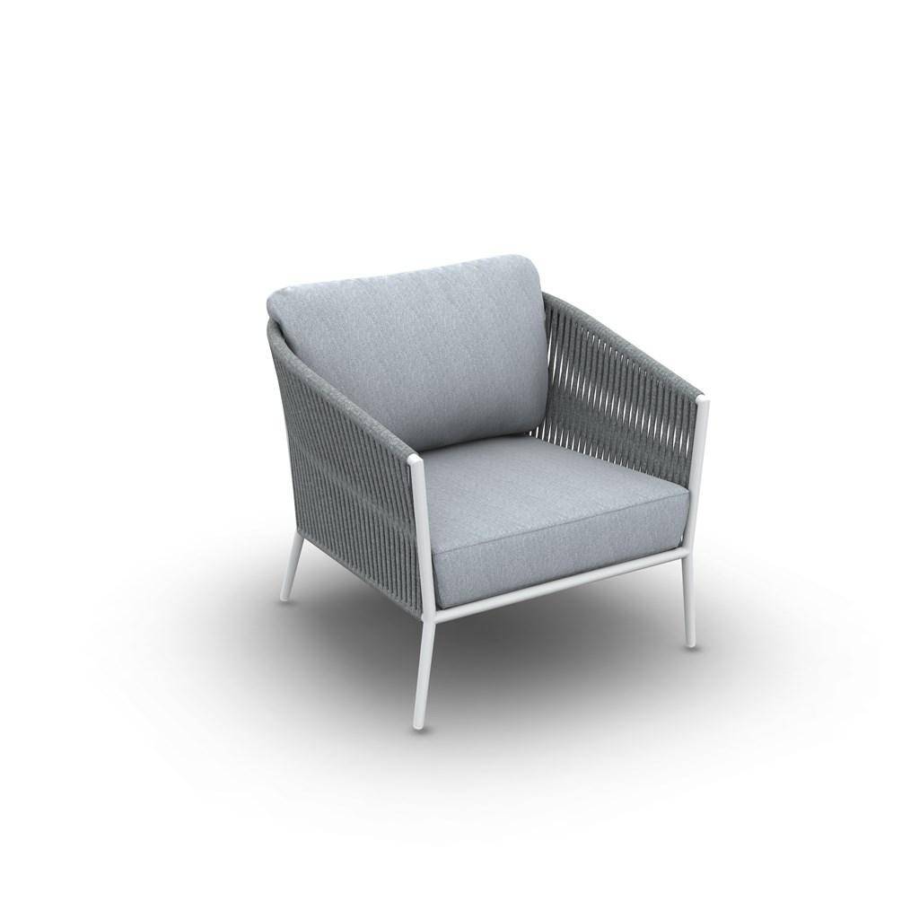 Fortuna Rope Sofa 1-Seat Lounge Chair Alu White Mat