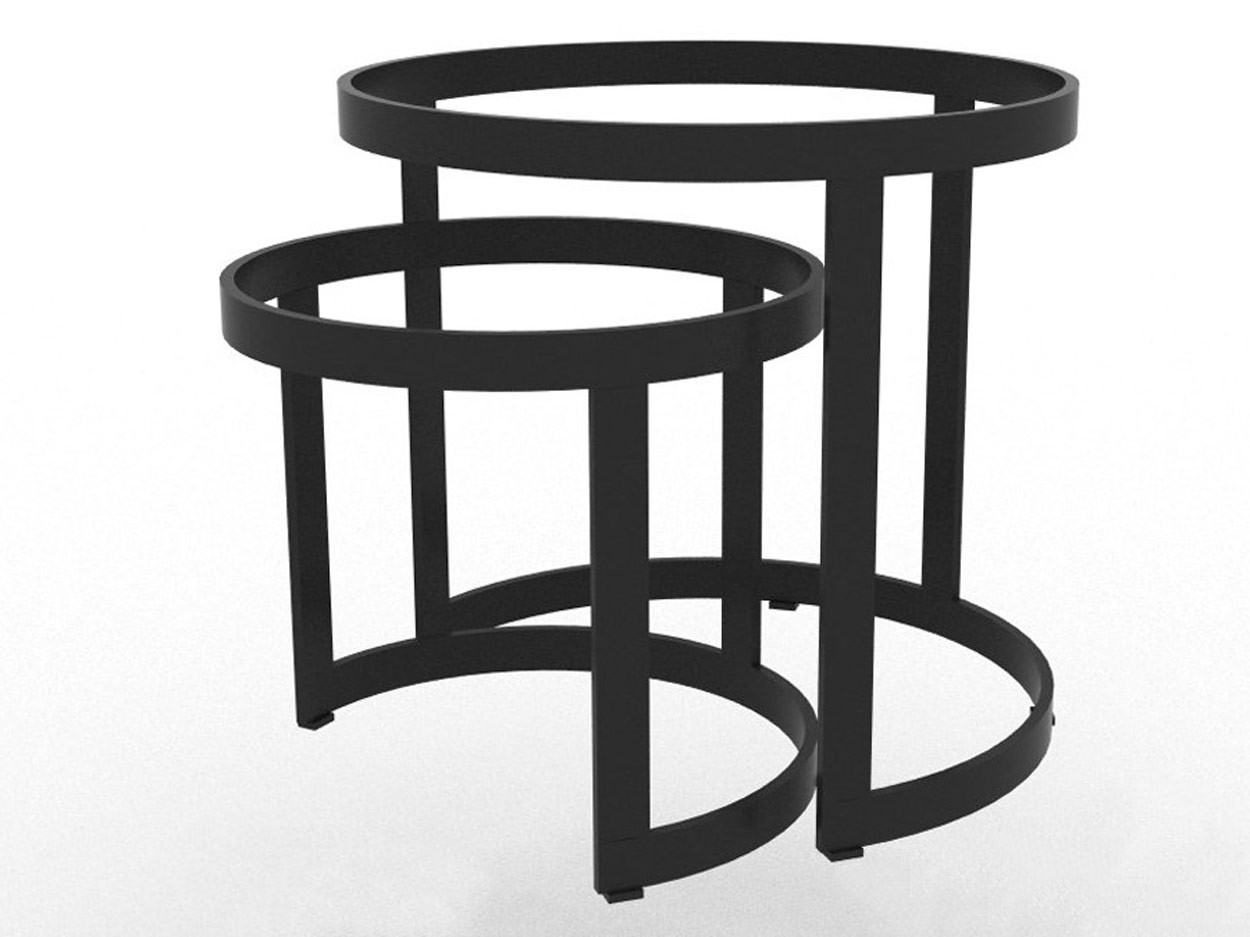 Coffeetable onderstel set Bertus alu charcoal rond 35 en rond 45