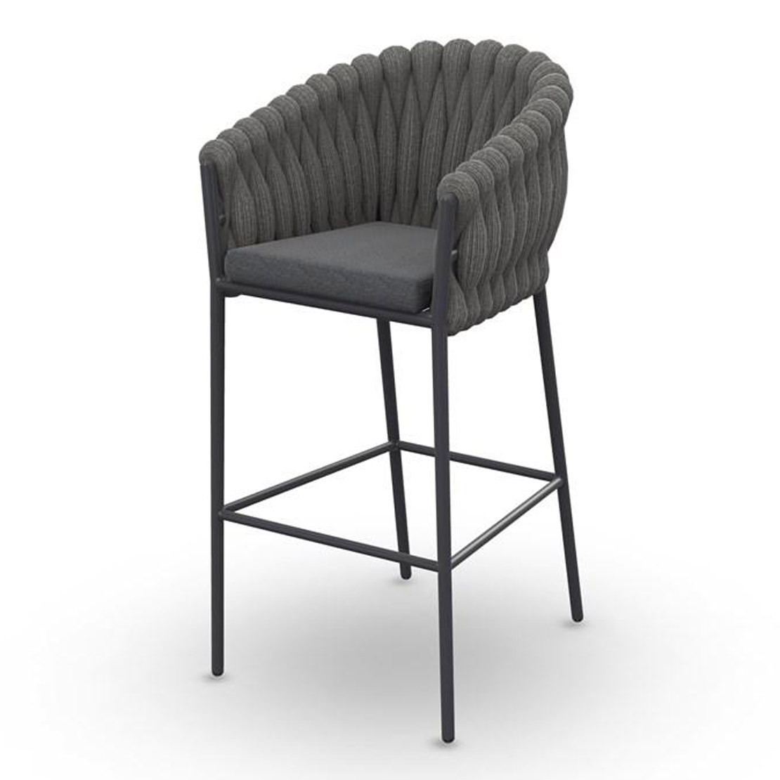 Fortuna Socks Bar Chair With Arms Alu Charcoal Mat Socks Seat Cushion Sunbrella Sooty