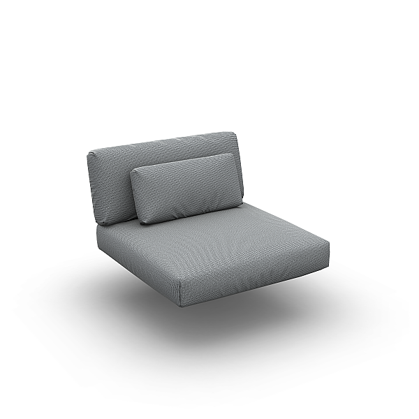 Lounge Cushion Seat + Back + Deco Single Sunbrella Grey Chine