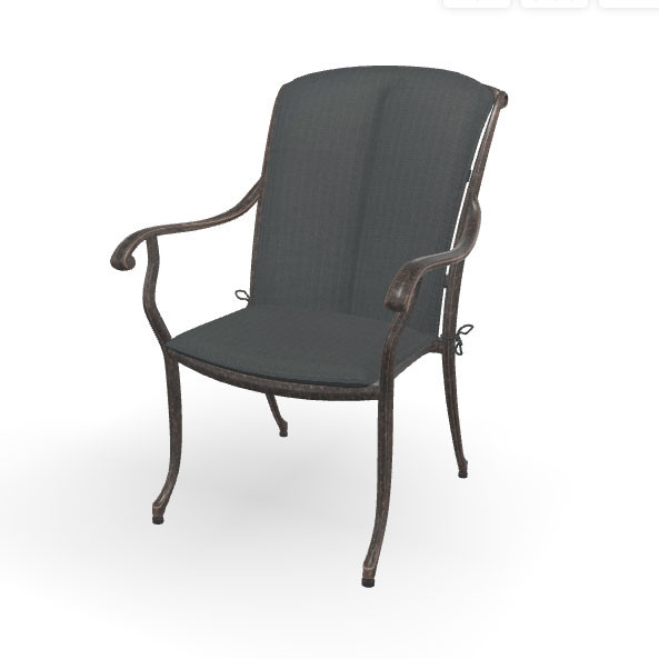 Favola bronze dining tuinstoel stapelbaar met stoelkussen antraciet
