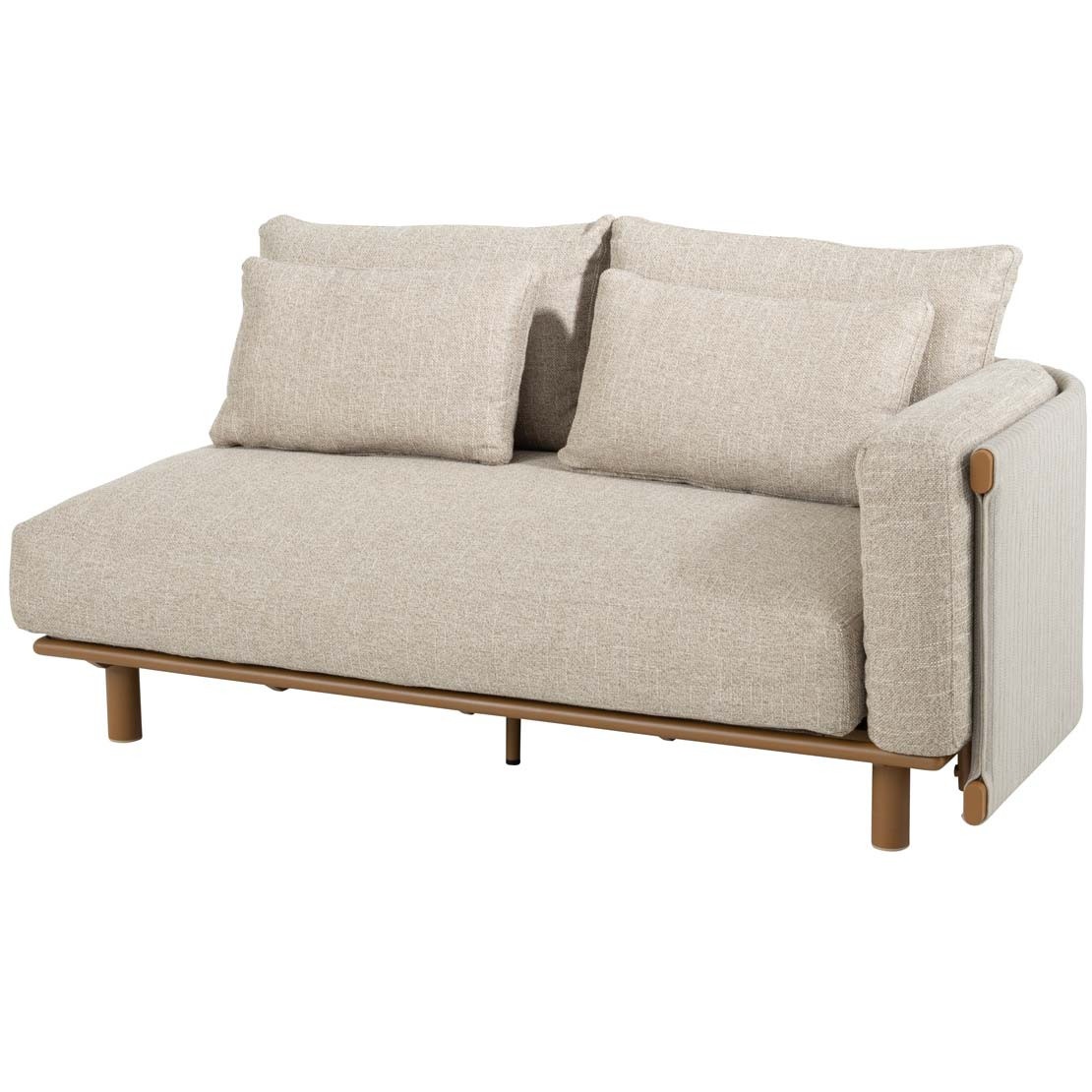 Safina 3 seater bench left arm amber with 6 cushions