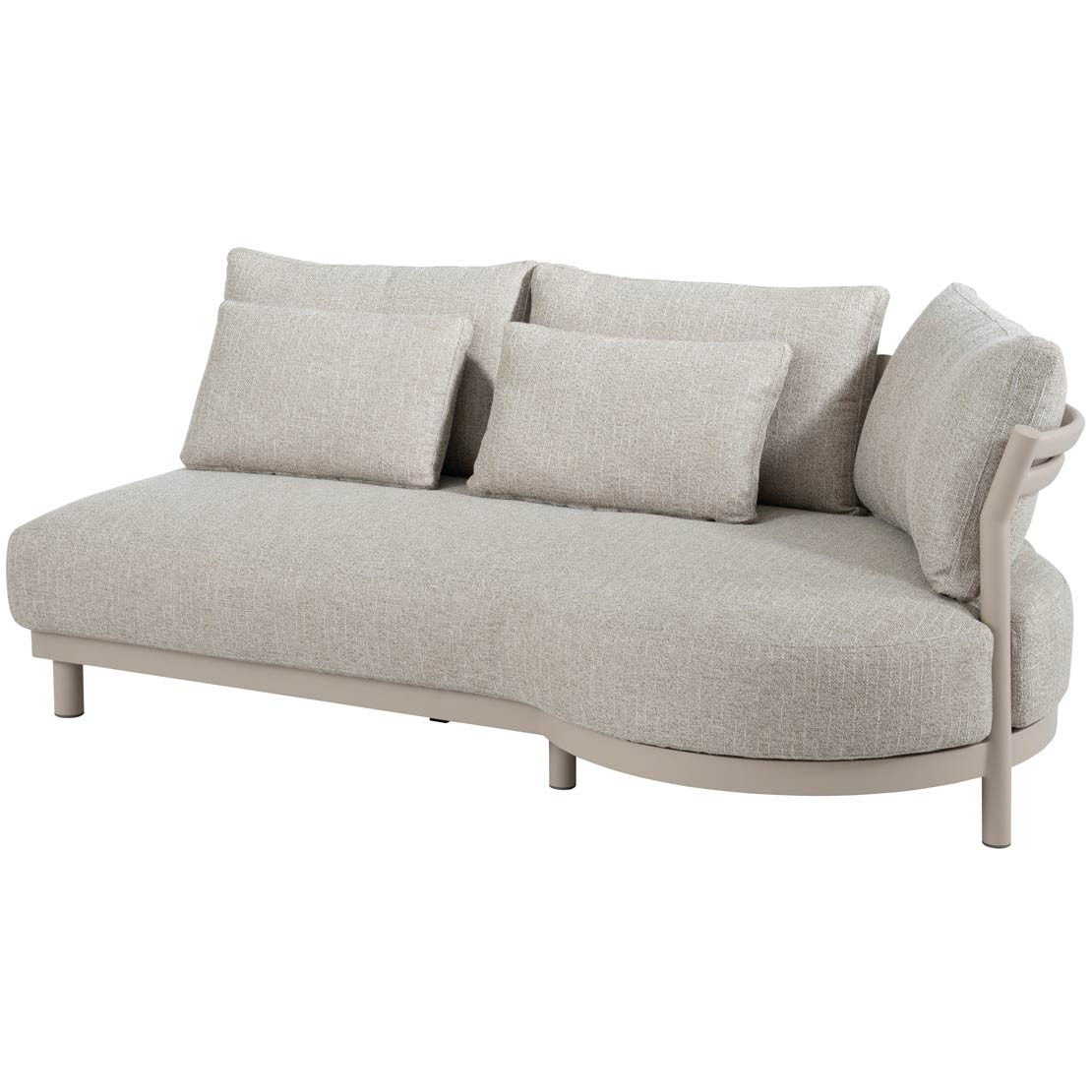 Mykonos cuddle bench 3 seater left latte with 6 cushions