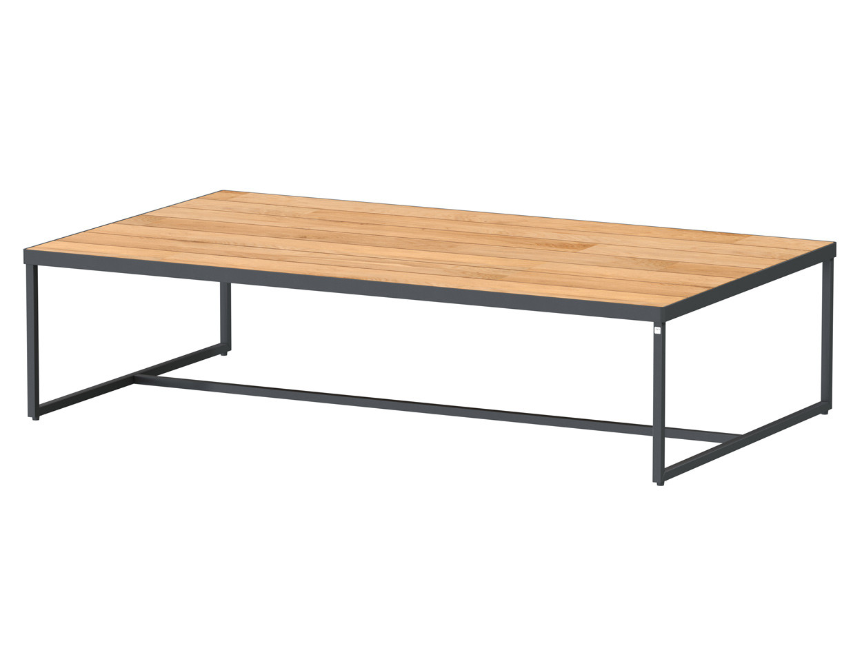 Strada coffee table Natural teak 120 x 70 x 30 cm Alu legs