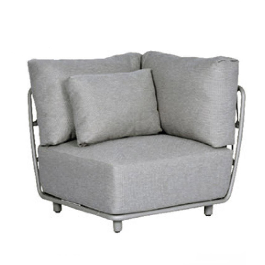 Evolve corner grey metalic with 4 cushions