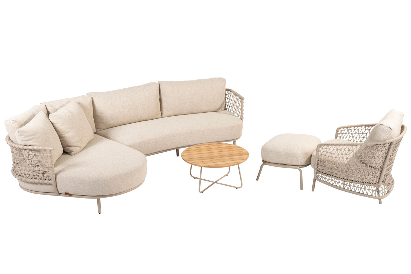 Sardinia chaise-loungeset met Puccini loungestoel, hocker en Verdi salontafel