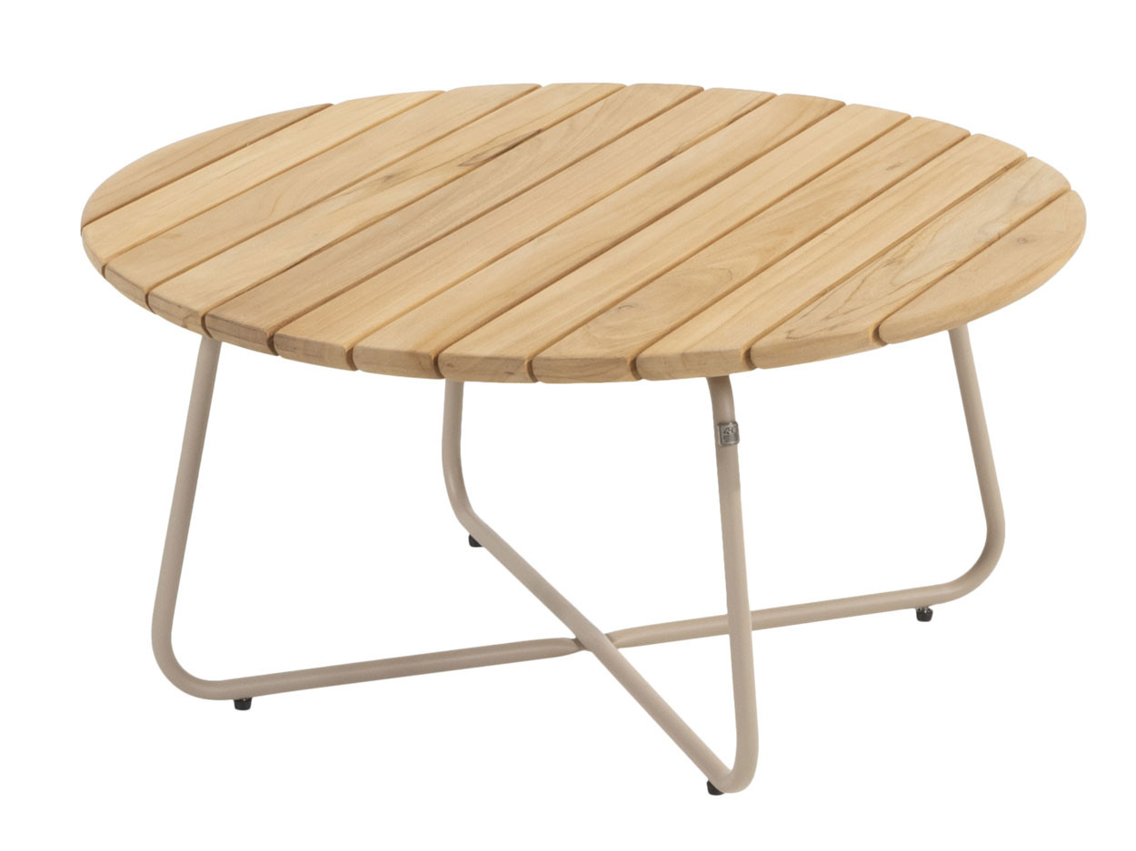 Verdi coffee table natural teak 73 round H 35 Latte