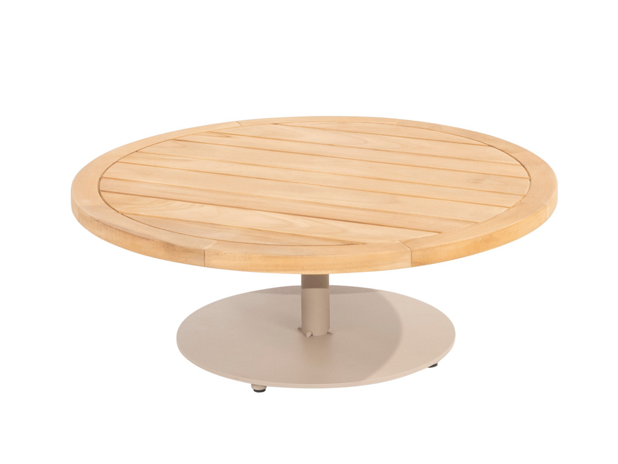 Volta natural teak coffee table central leg Latte 80 x 30 cm