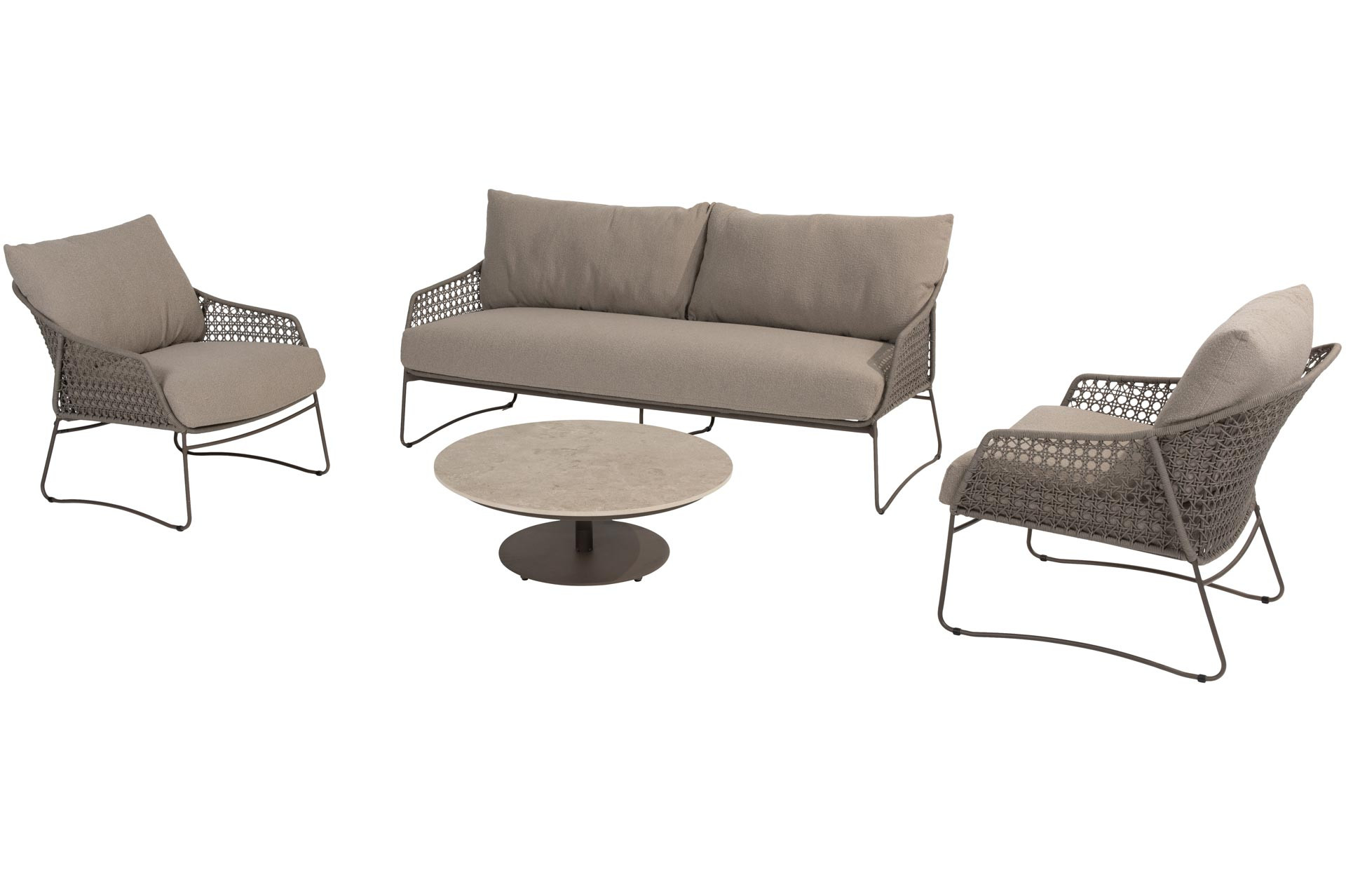 Moretti stoel-bank loungeset met Boaz coffeetable