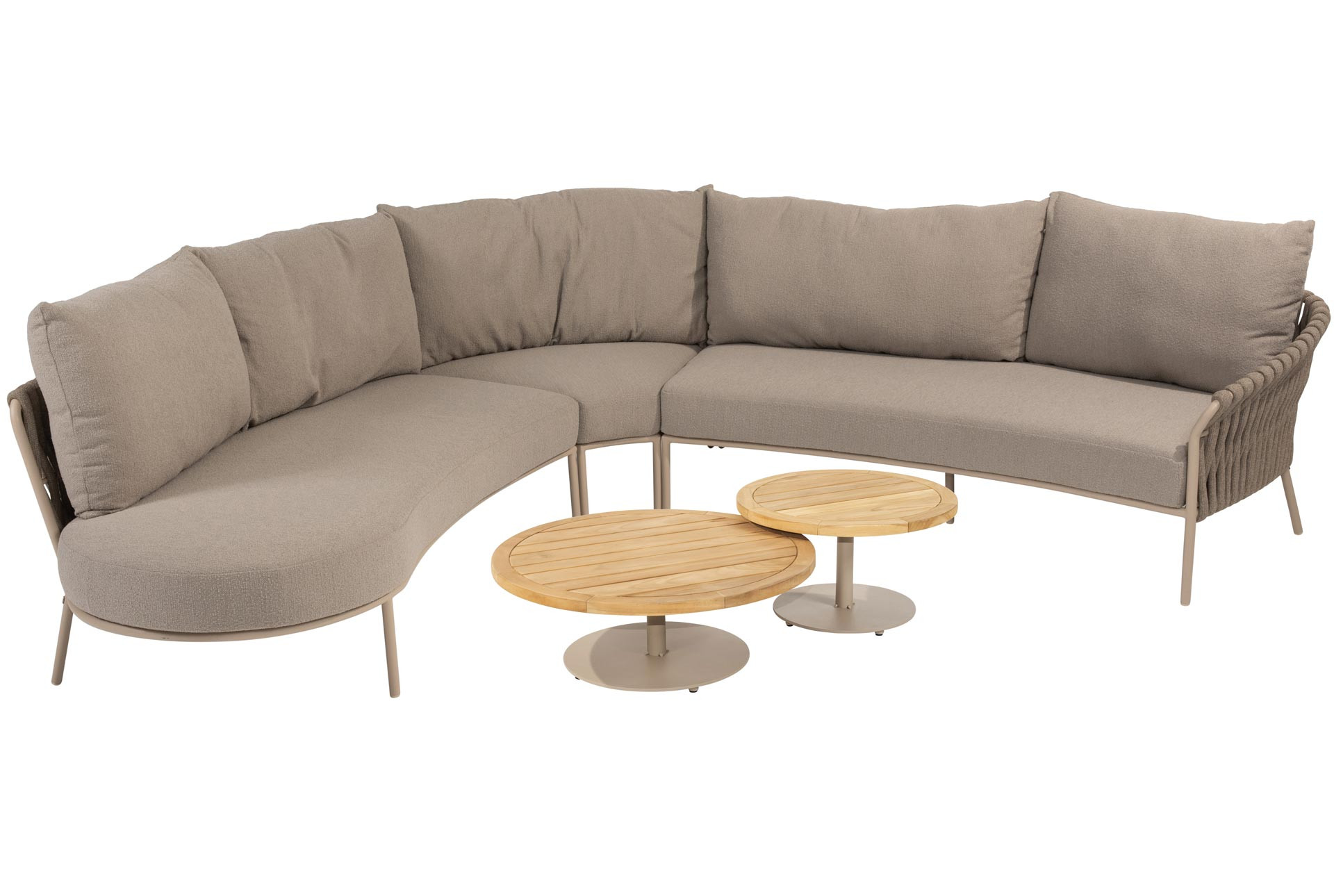 Comino hoek-loungeset met Volta coffeetables