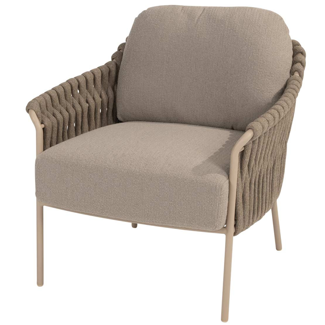 Comino low dining chair latte with 2 cushions