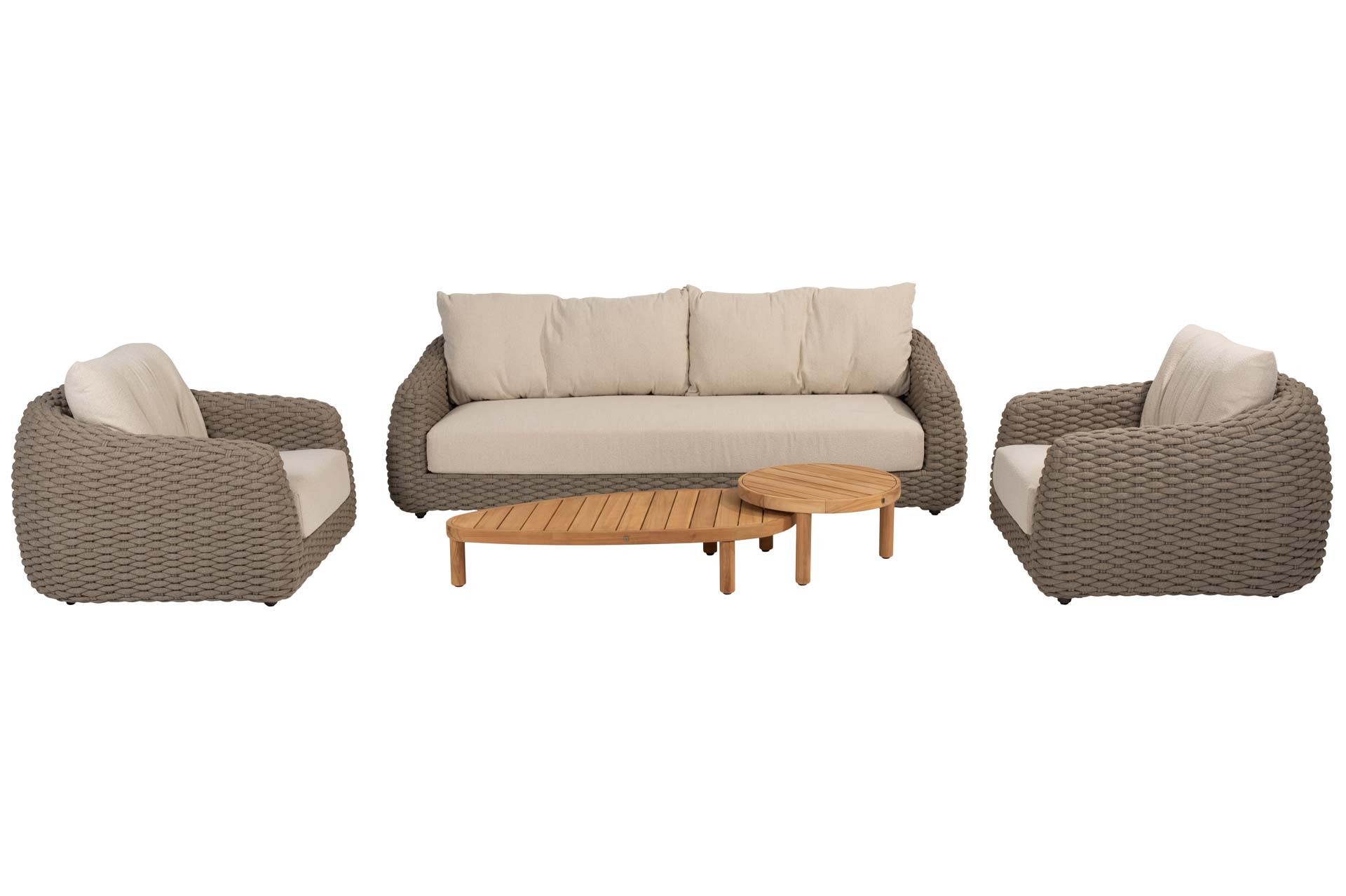 Maxime stoel-bank loungeset met Finn coffeetables