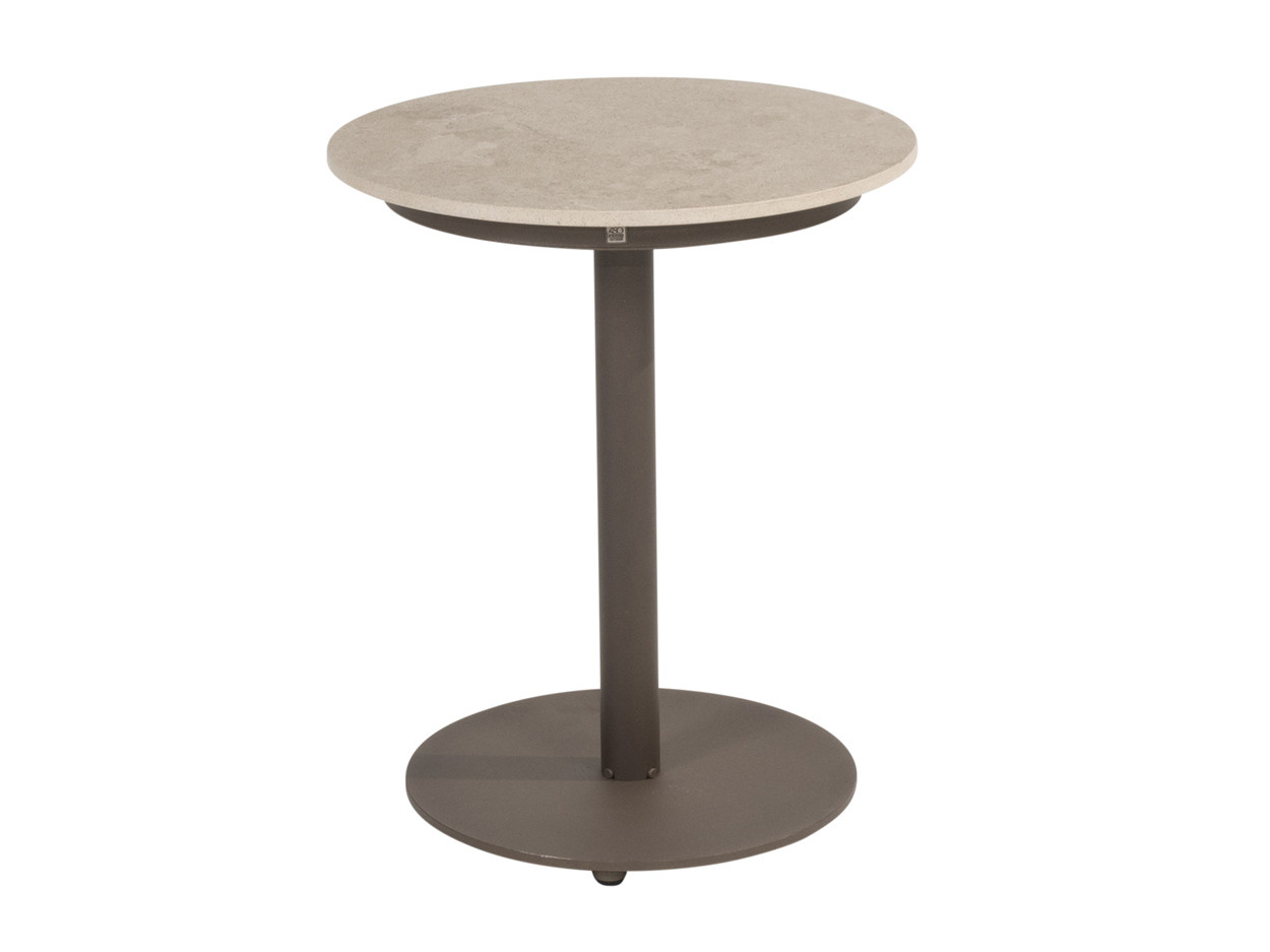 Boaz side table ceramic central leg terre 45 X 55 cm