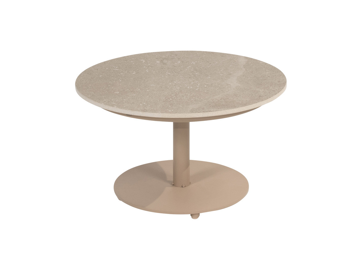 Boaz coffee table ceramic central leg latte 60 X 35 cm