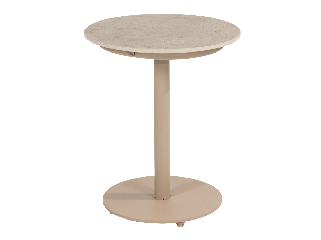 Boaz side table ceramic central leg latte 45 X 55 cm