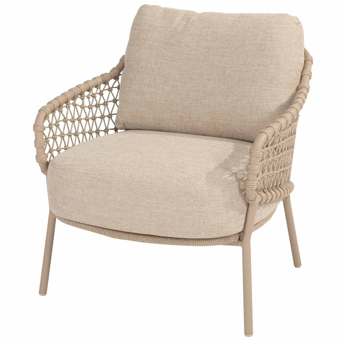 Sardinia low dining chair latte with 2 cushions
