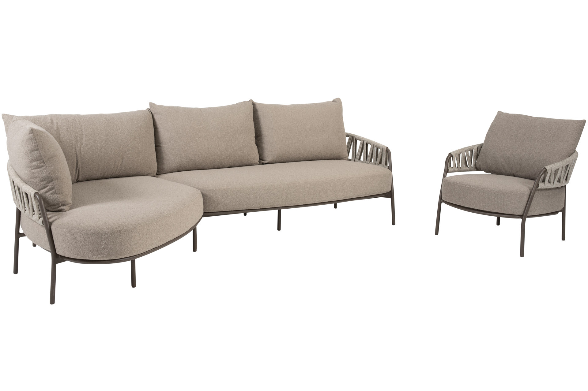 Calma terre chaise-longue loungeset met loungestoel