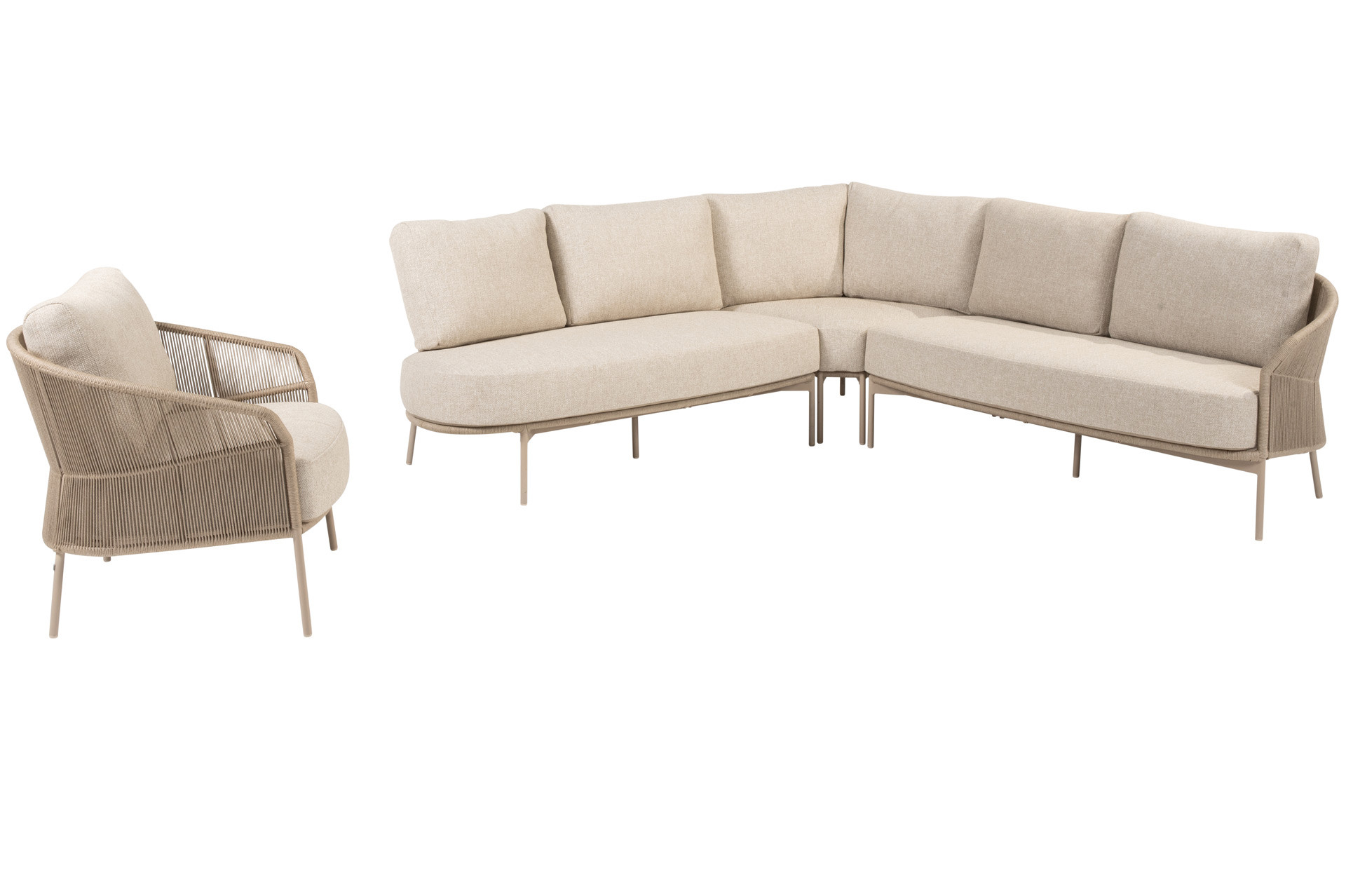 Florence latte hoek loungeset met loungestoel