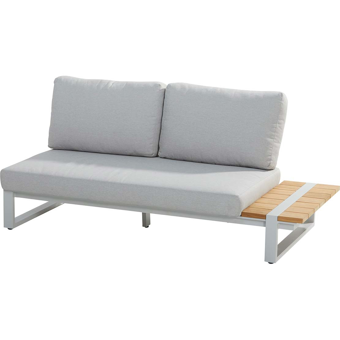 Country modular 2 seater LEFT/RIGHT teak table Frost Grey with 3 cushions