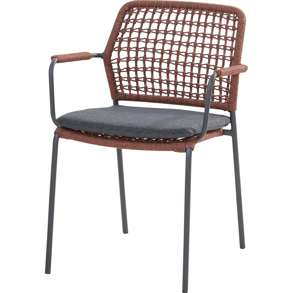 Barista stacking chair Terra Cotta with cushion