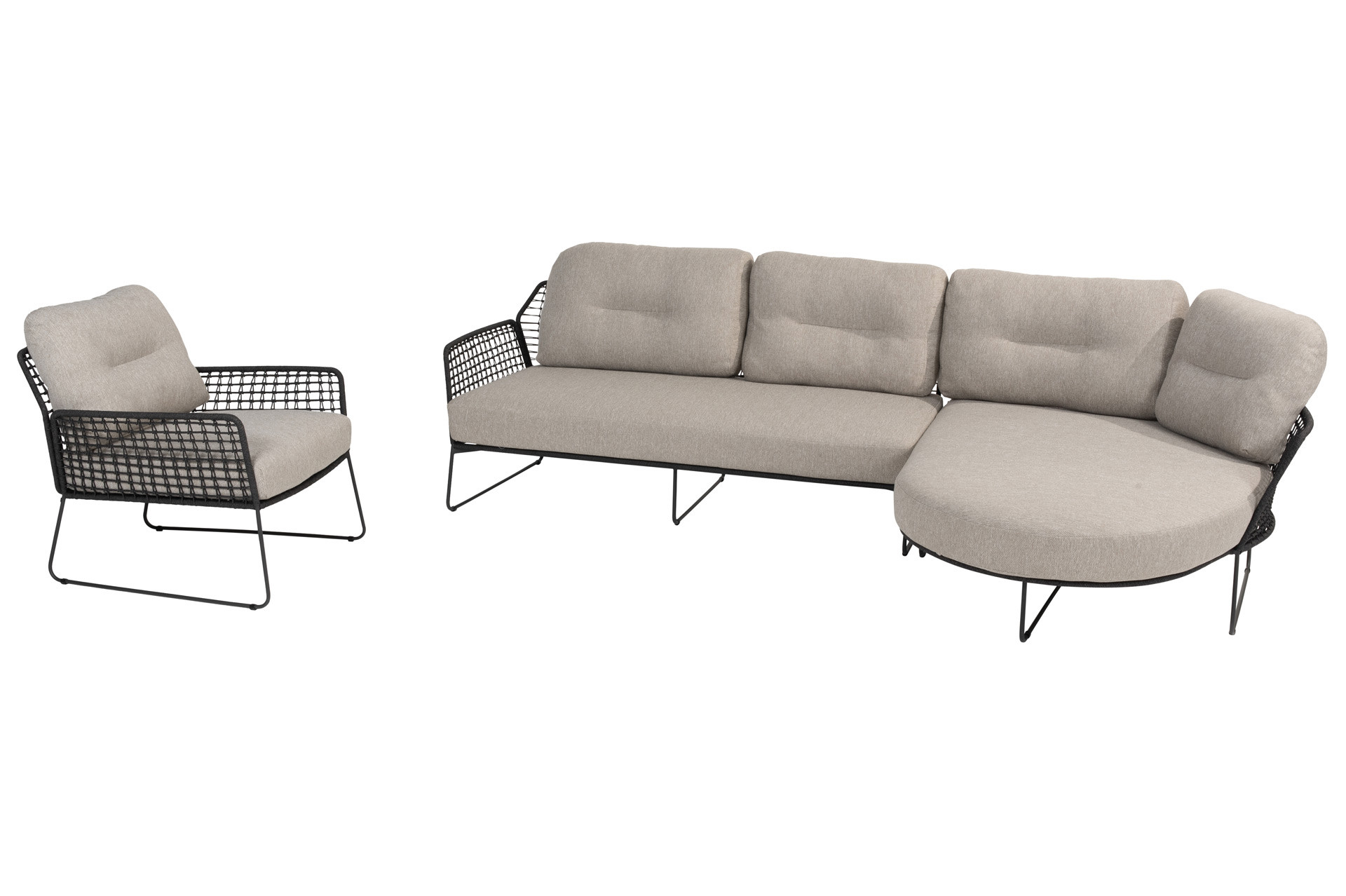 Rhodos chaise loungeset met loungestoel