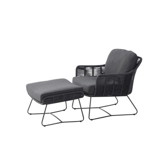 Belmond footstool anthracite with cushion