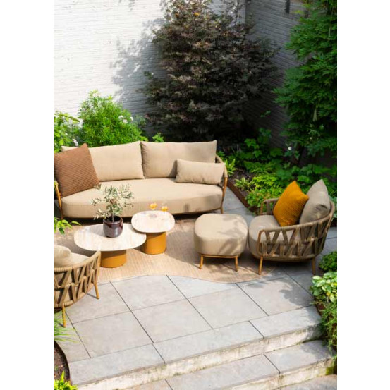 Biarritz chaise lounge right arm amber with 2 cushions and pillow