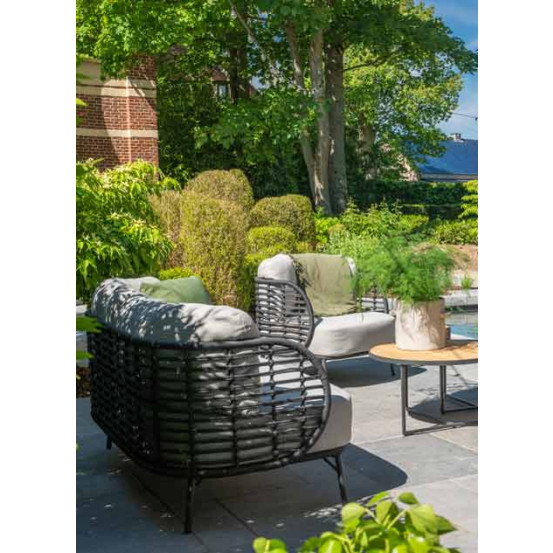 Fabrice footstool Anthracite with cushion