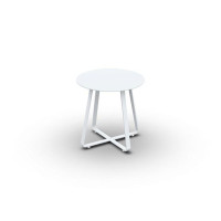 Elko Side Table Alu White Mat D45