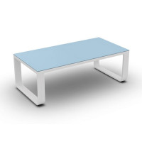 Reno Coffee Table Alu White Mat Glass Light Grey 120x60