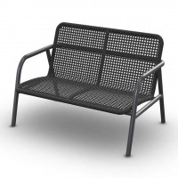 Durham Deep Seating Chair 2-Seat Alu Charcoal Mat Open Weaving