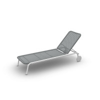 Durham Sunlounger Alu White Mat Open Weaving