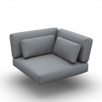 Lounge Cushion Seat + Back + Deco Corner Sunbrella Grey Chine