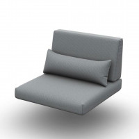Reno Cushion Seat + Back + Deco Single Sunbrella Grey Chine