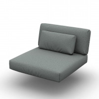 Lounge Cushion Seat + Back + Deco Single Exteria Smoke