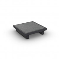 Fano Coffee Table Alu Charcoal Mat Ceramic Cement Grey 90X90