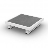 Fano Coffee Table Alu White Mat Ceramic Cement Grey 90X90