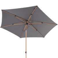 Azzurro 300 cm round Woodlook frame Charcoal