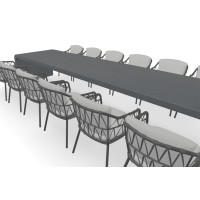 Rechthoekige betonlook tafel Liv met Calpi stoelen