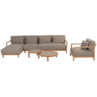 Marie chaise-loungeset met loungestoel en Finn coffeetables