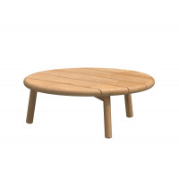 Ceylon coffee table Natural Teak round 75 cm Teak legs (H28)