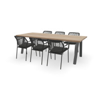 Rechthoekige Teak tafel Ambassador met Barista stoelen