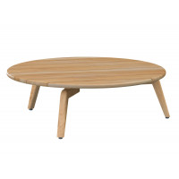Zucca coffee table Natural Teak round 90 cm Teak legs (H30)