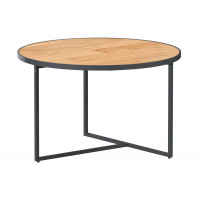 Strada coffee table Natural teak round 73 cm Alu legs (H40)