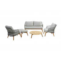 Sempre teak lounge set with Zucca round table