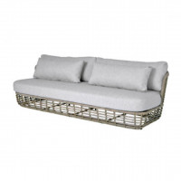 Lugano living bench 3 seater pure with 5 cushions