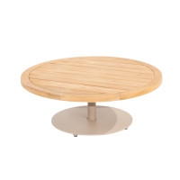 Volta natural teak coffee table central leg Latte 80 x 30 cm