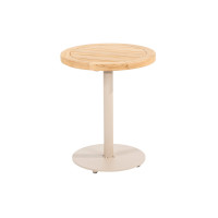 Volta natural teak side table central leg Latte 45 x 55 cm